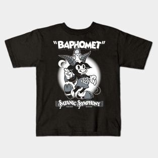 Baphomet - Vintage Cartoon Rubber Hose Devil - Satanic Symphony Kids T-Shirt